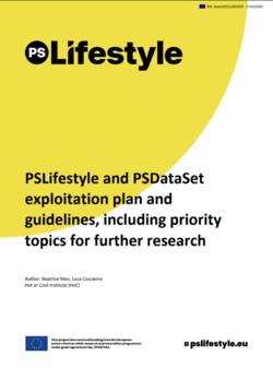 PSLifestyle and PSDataSet exploitation plan and guidelines, including priority topics for further research