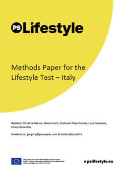 Methods Paper for the Lifestyle Test – Italy